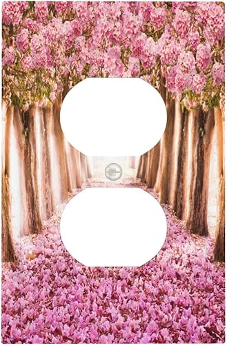 Romántico rosa cerezo flor bosque flor naturaleza 1 cuadrilla interruptor de receptáculo dúplex placa de pared Jumbo tapas de toma de corriente