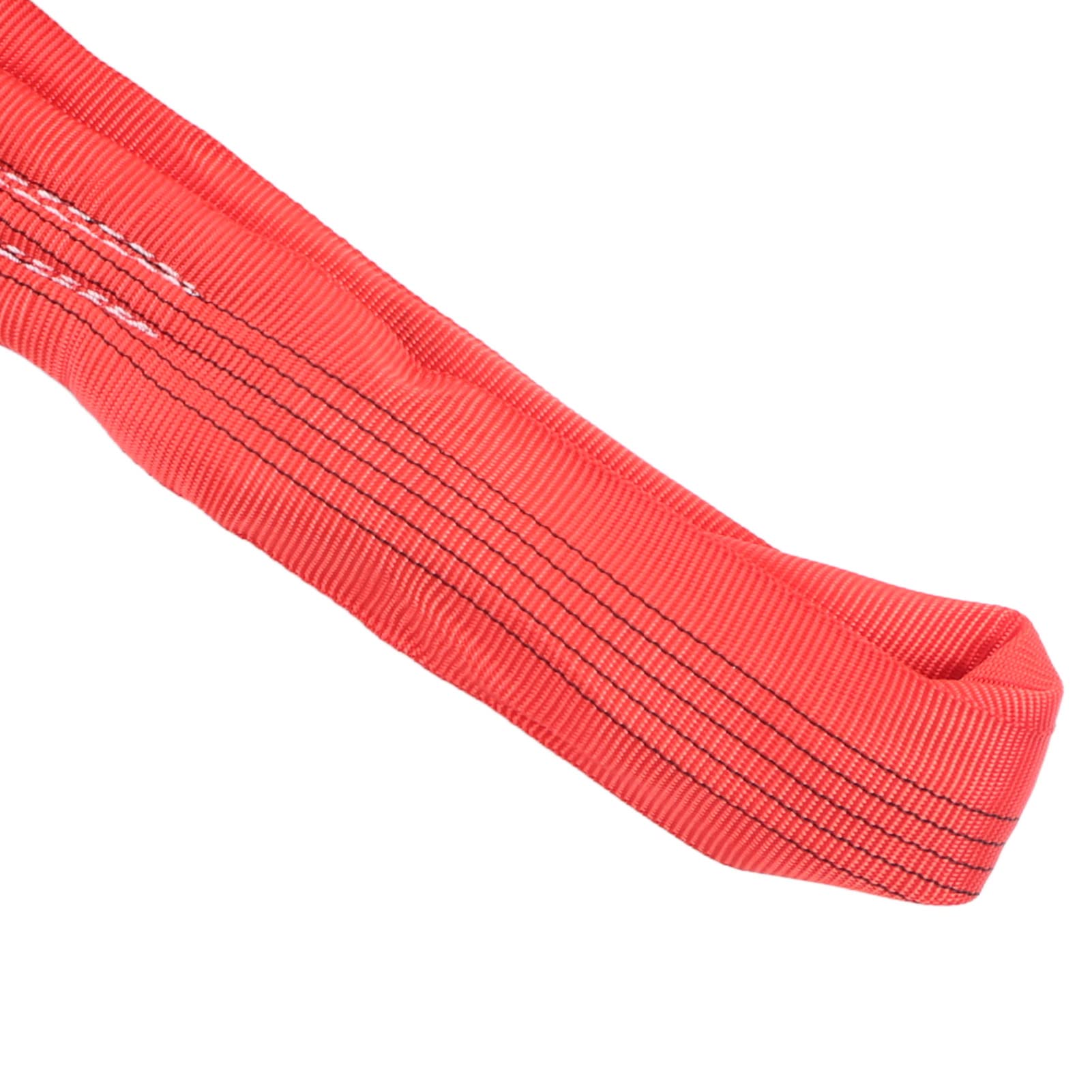 5T 2M Polyester Rigging Lifting Strap, Reinforced Double Eye Buckle, Flexible Crane Lifting Rope, Red, for Ships Machinery Ports Transportation