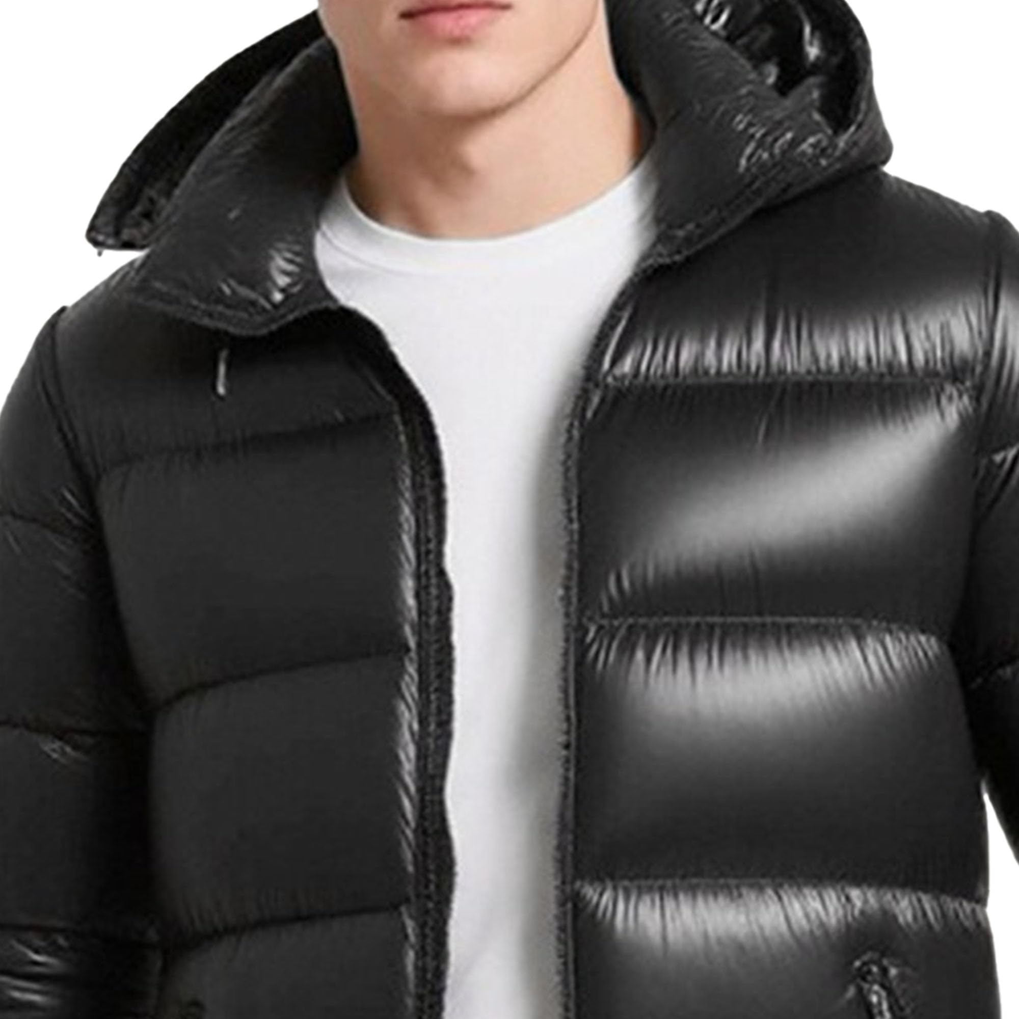 Piumino da uomo con cappuccio staccabile giacca imbottita in cotone casual classico invernale comodo colletto spesso capispalla