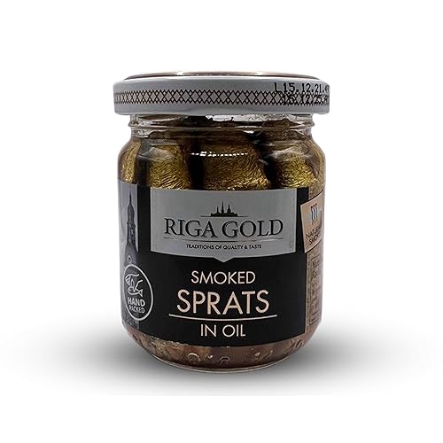 Riga Gold Espadines ahumados en aceite - capturado salvaje (paquete de 15)