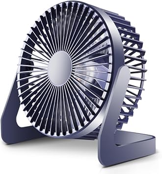 Chchmu USB Fan 5in Mini USB Desk Table Fan Personal Quiet Fan Portable Desktop Cooling Fan Dormitory Small Fan Powered by USB PC Netbook for Camping Home Office Outdoor Travel, Strong Wind, Biue
