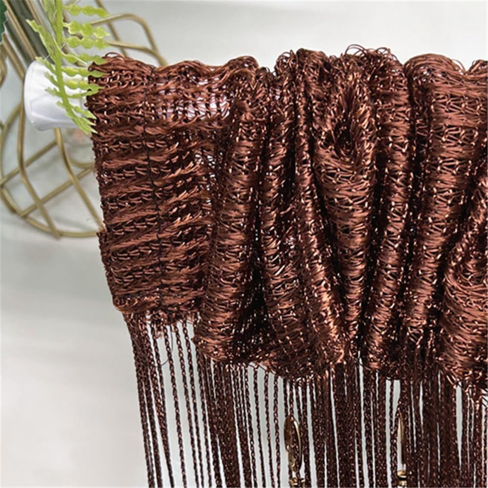 ave split 100cmX200cm Decorative Door String Curtain Beads Wall Panel Fringe Window Room Divider Blind for Wedding Coffee House Restaurant Parts Door Divider Beads Tassel Screen Decoration (coffee25) thumbnail