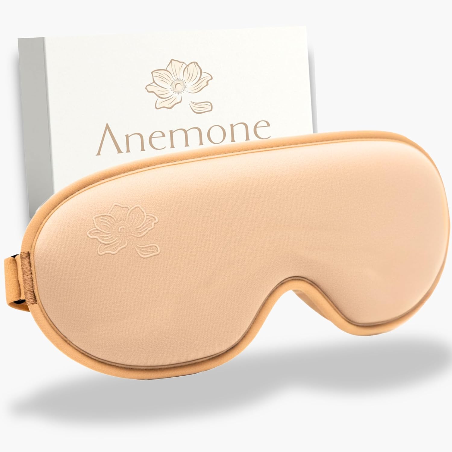 Anemone Sleep Mask for Women – 100% Light-Blocking Silk Eye Mask, Zero-Pressure & Adjustable Fit, Travel Pouch and Earplugs Included