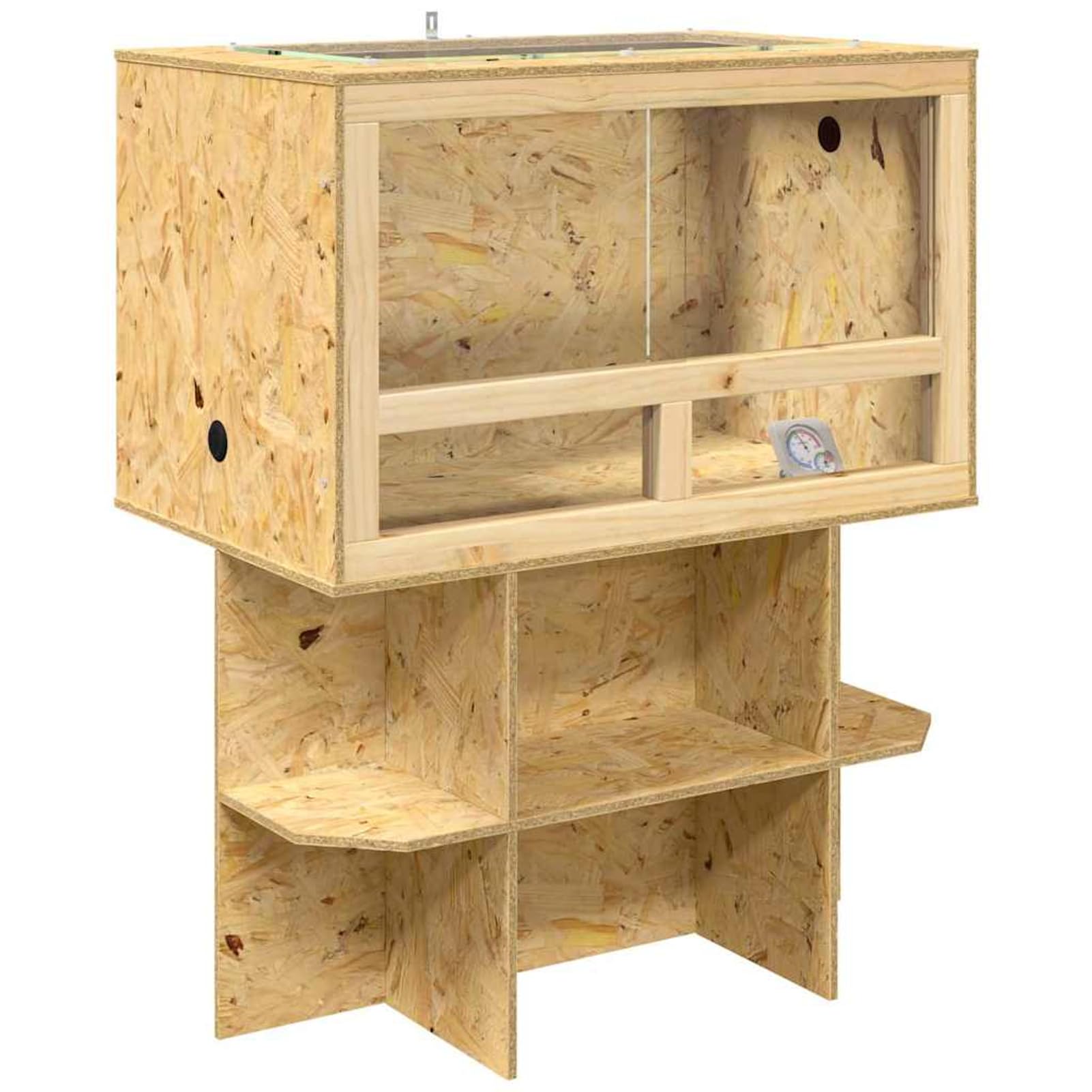 Rustikales Terrarium aus OSB und Glas für Reptilien & Nagetiere - 180x60x60 cm Model3397886