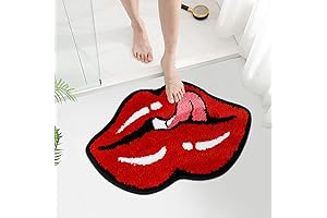 Red Lips Shape Rug: Spice Up Your Bathroom with a Kiss of Color