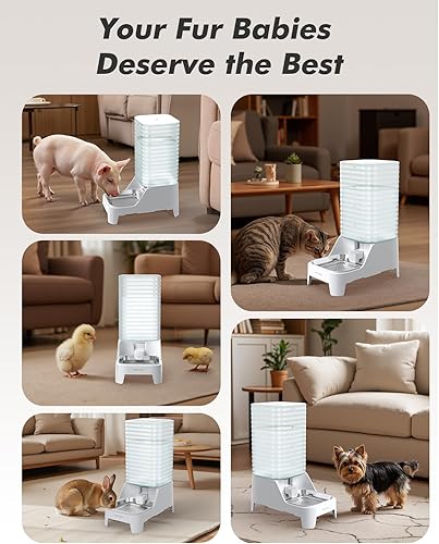 Miniatura 9 de Dispensador automático de agua para perros, dispensador de agua para gatos por gravedad de 8 litros con cuenco elevado de acero inoxidable, válvula