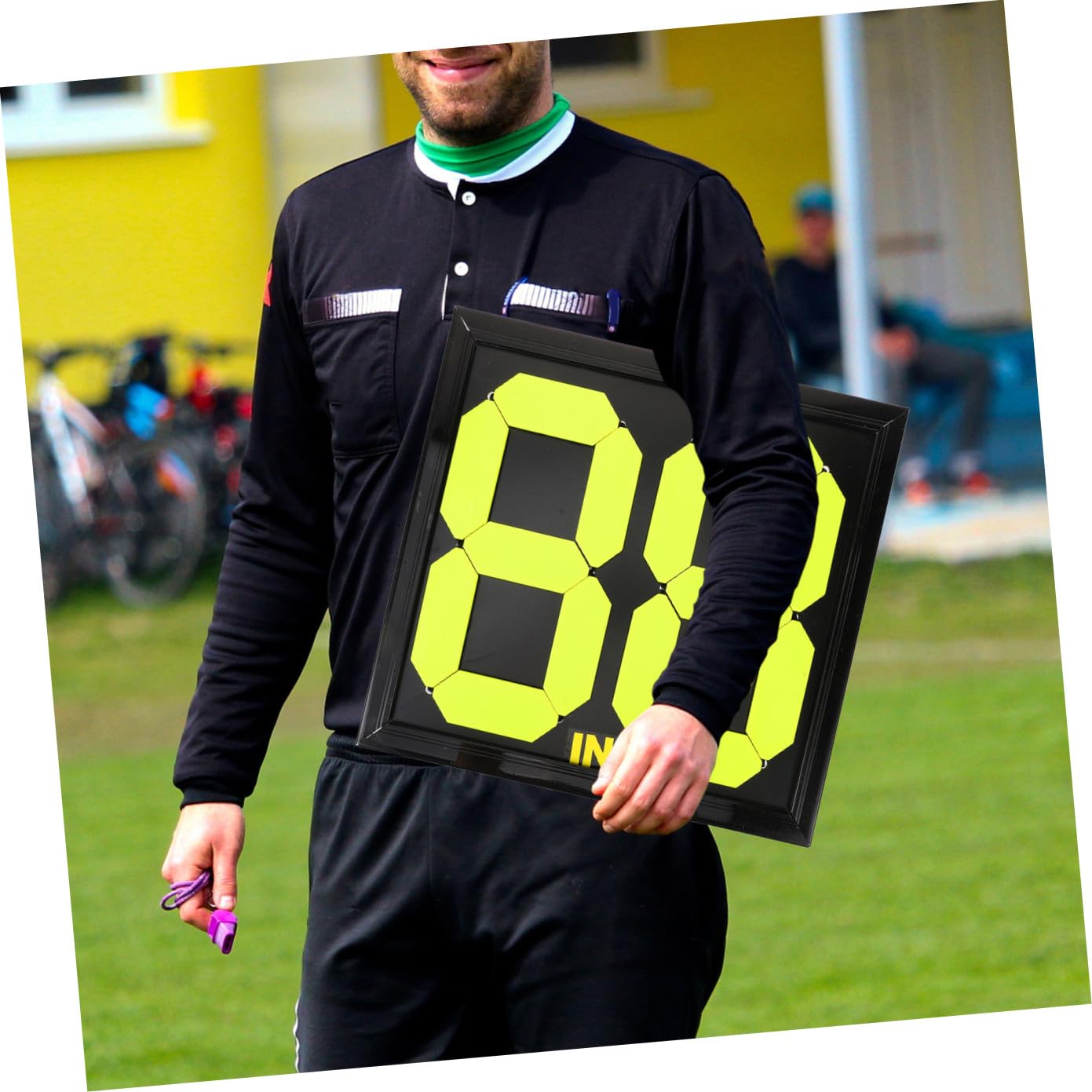 Tabellone Portatile per Sostituzioni e Punteggio Calcio Nero per Arbitri Pannello Leggero Adattabile a Basket e Altri Sport di Squadra