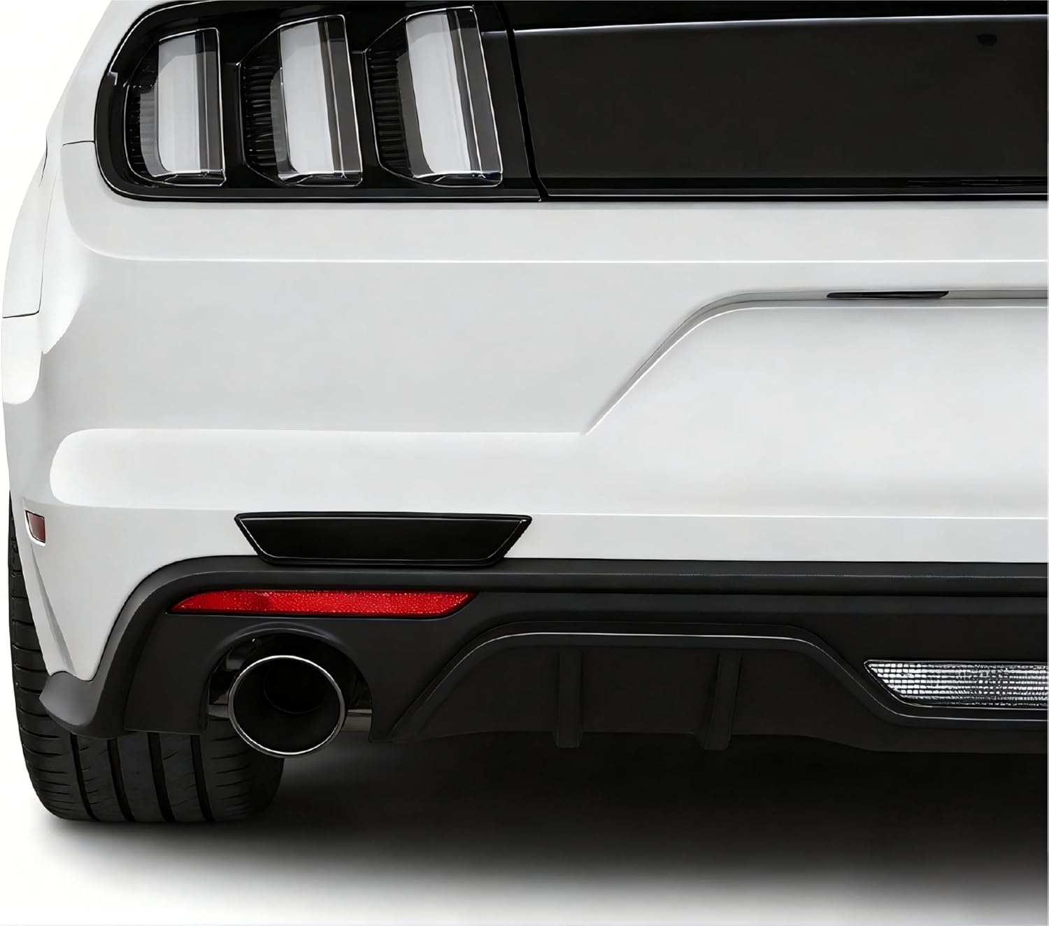 Black Smoked Rear Fog Light Lamp Trim Cover Accessories for Ford for Mustang V6 2015-2017 & /GT/Shelby GT350/Shelby GT350R 2015-2020 & Bullitt/GT V8 2019-2020 Gloss