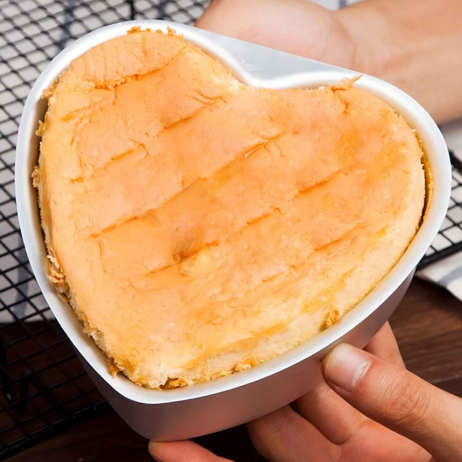 Lot de 2 moules à gâteau en forme de cœur, antiadhésifs en aluminium de 20,3 et 15,2 cm, moule à gâteau en forme de cœur, moule à gâteau pour desserts romantiques – 2 pièces, fond fixe