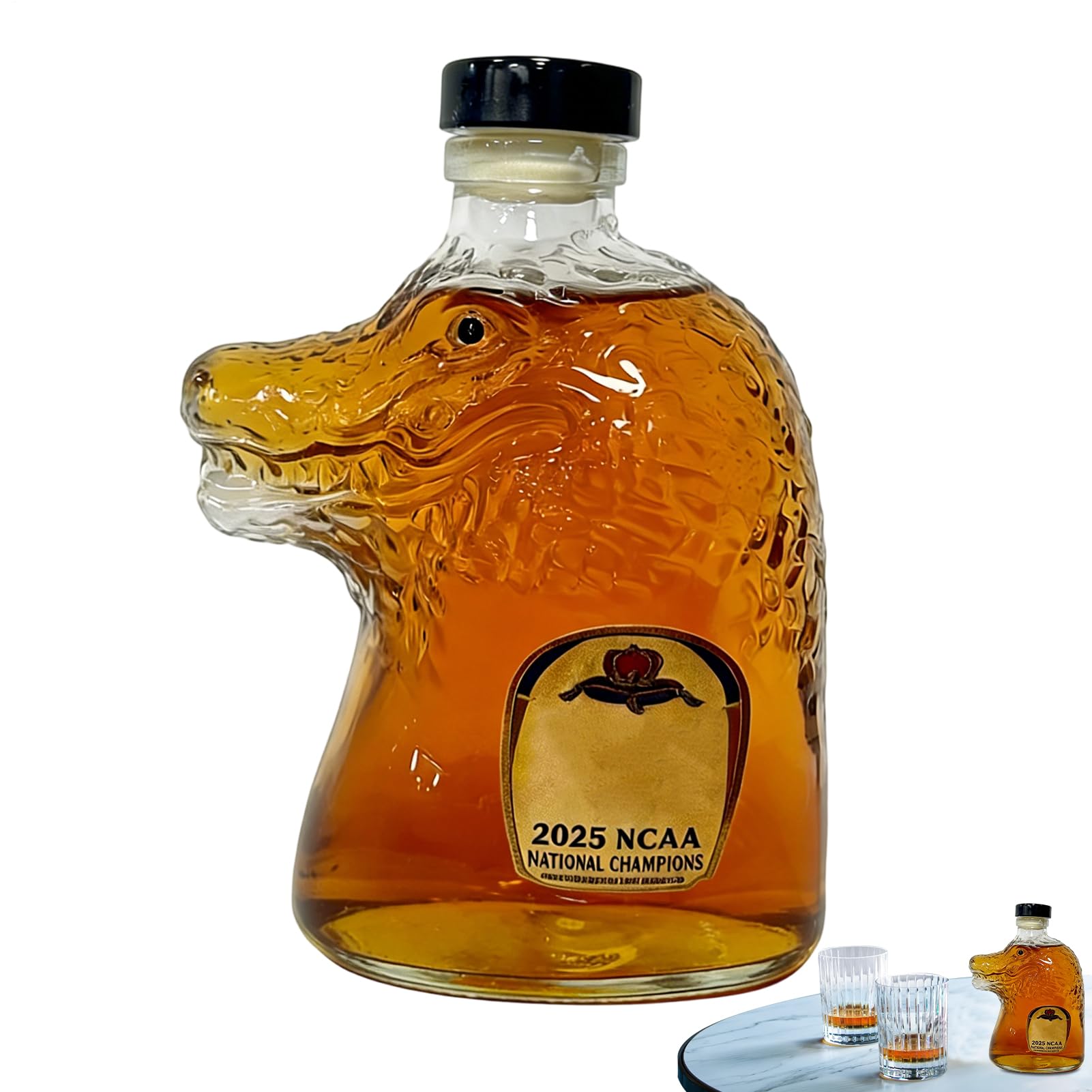 Bouteille crocodile en verre pour sublimer vos cocktails et vins de table