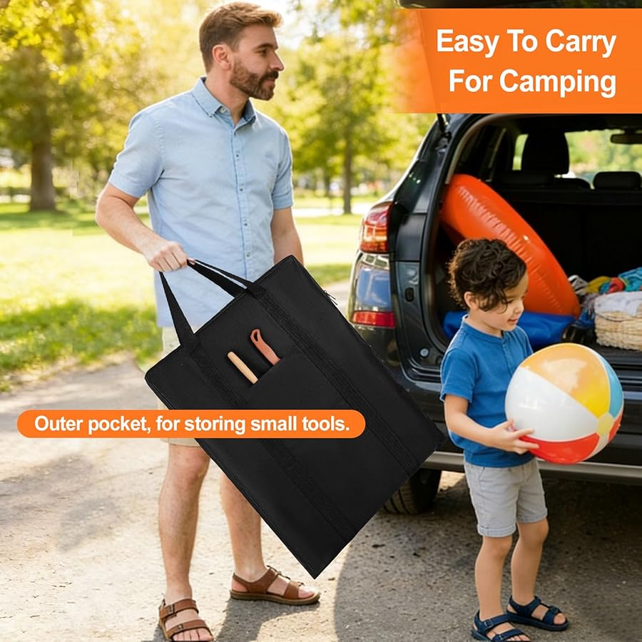 Waterproof Griddle Storage Bag for 300 Series & Flat Top Griddle, Durable Grill Protective Cover Bag for Outdoor & Indoor, Easy to Use, 26" L x 19" W x 2" H, Black - image 4