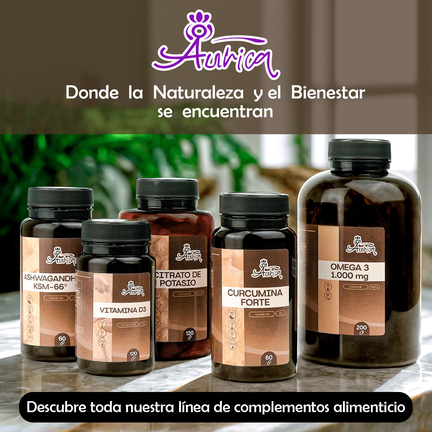 Aurica Citrato de Potasio 3000 mg - 1080 mg (54% VRN) por Dosis - Citrato de Potasio Cápsulas para el Funcionamiento Muscular y Equilibrio Electrolítico - 120 Cápsulas Veganas