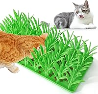 Palksky Silicone Grass Mat for Cats & Dogs - Slow Feeder Foraging Snuffle Mat, Interactive Enrichment Toy, Green