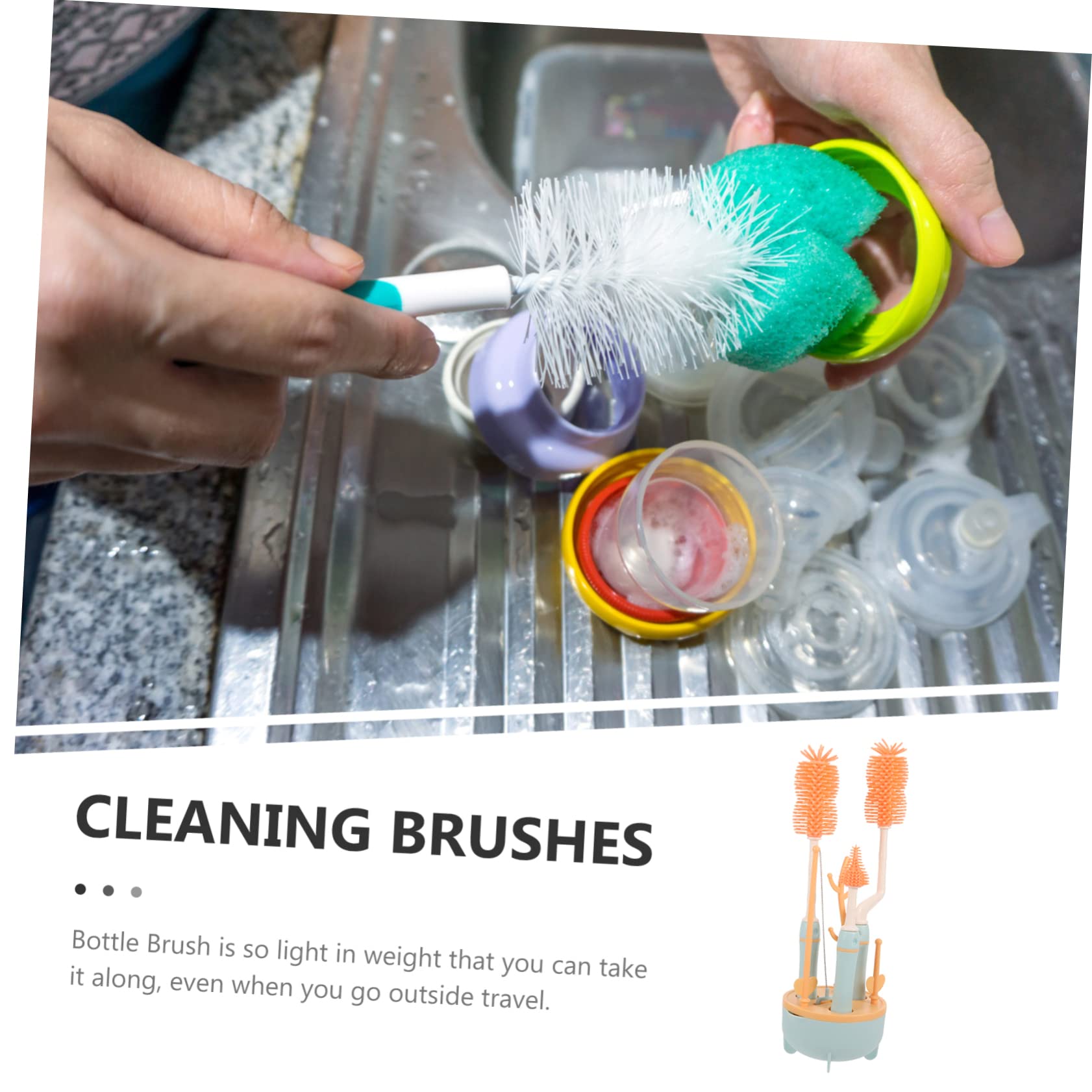 Lot De 24 Brosses-Éponges Pour Nettoyer Tétines Et Biberons - Nettoyage En Profondeur, Doux, Réutilisables