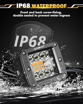 Lua　3点セット Amazon.co.jp: Auxbeam LED ポッド 3インチ 72W アンバー フォグ