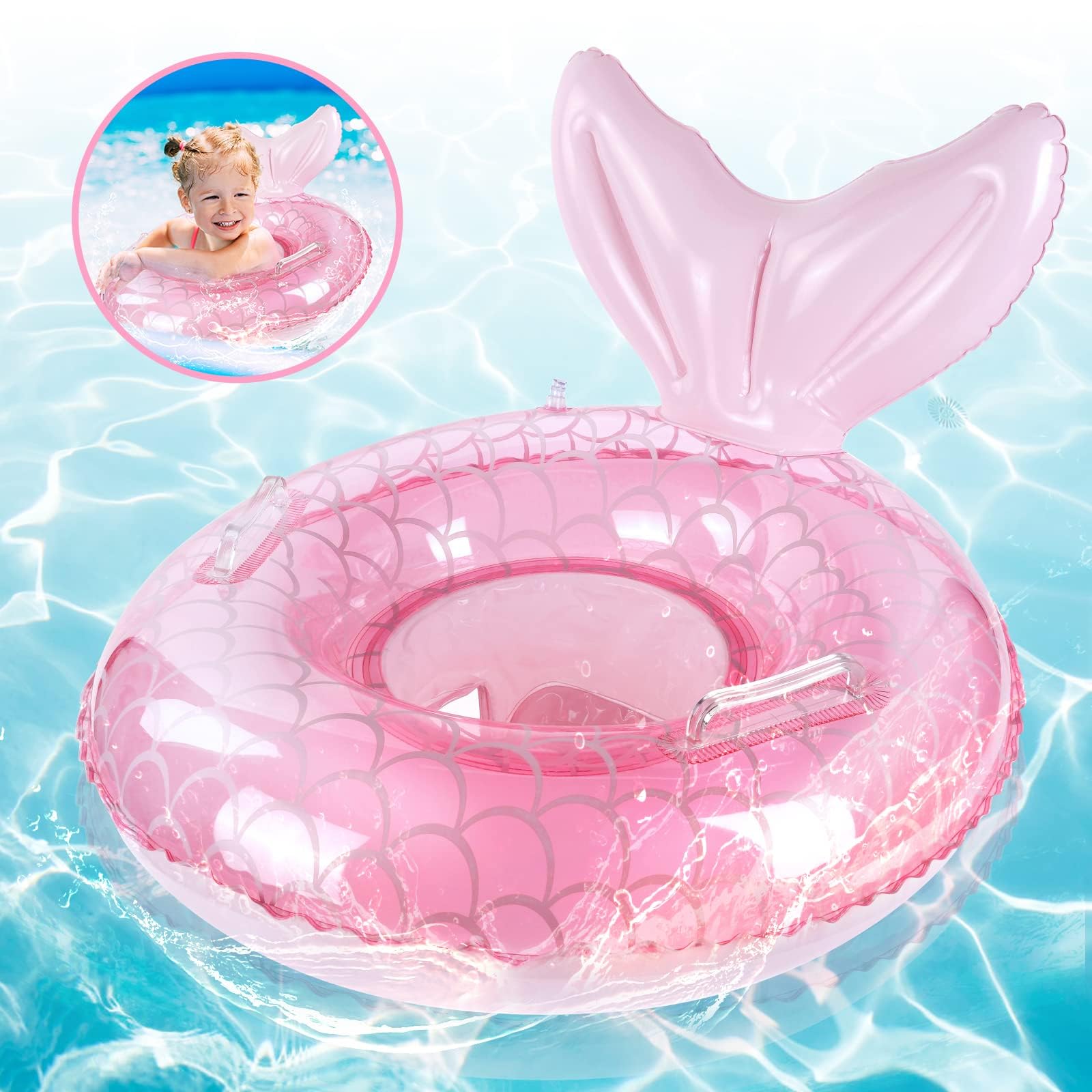 Flintronic Salvagente Gonfiabile per Bambini, Anello di Nuoto per Bambini, Anello di Nuoto Gonfiabile con Seggiolino per Bambino (6-36 Mesi)