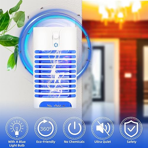 Miniatura 4 de Paquete de 2 exterminadores de insectos para interiores, exterminadores electrónicos de mosquitos eléctricos para mosquitos con lámpara ultravioleta