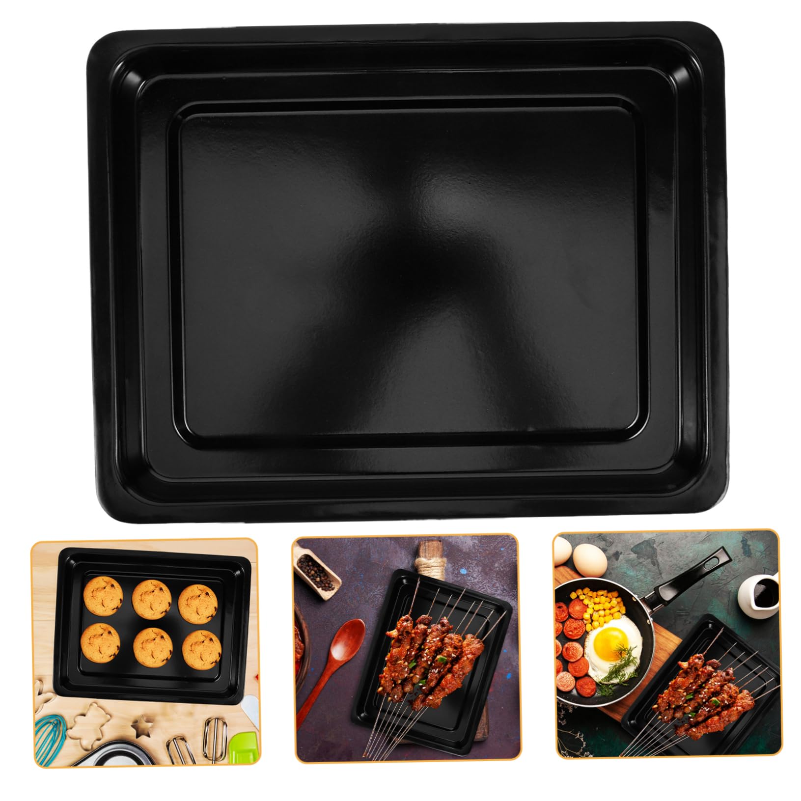 IWOWHERO Rectangle Baking Pan for Induction Cooking Versatile Roasting Tin for Meats Vegetables Easy to Clean Enamelware Baking Supplies for Parties Gatherings Deep Design