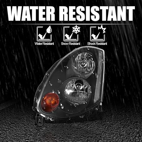 Miniatura 6 de Spec-D Tuning Faros delanteros negros HID de fábrica compatibles con Infiniti G35 2Dr Coupe Factory HID Modelos L+R Par de faros delanteros