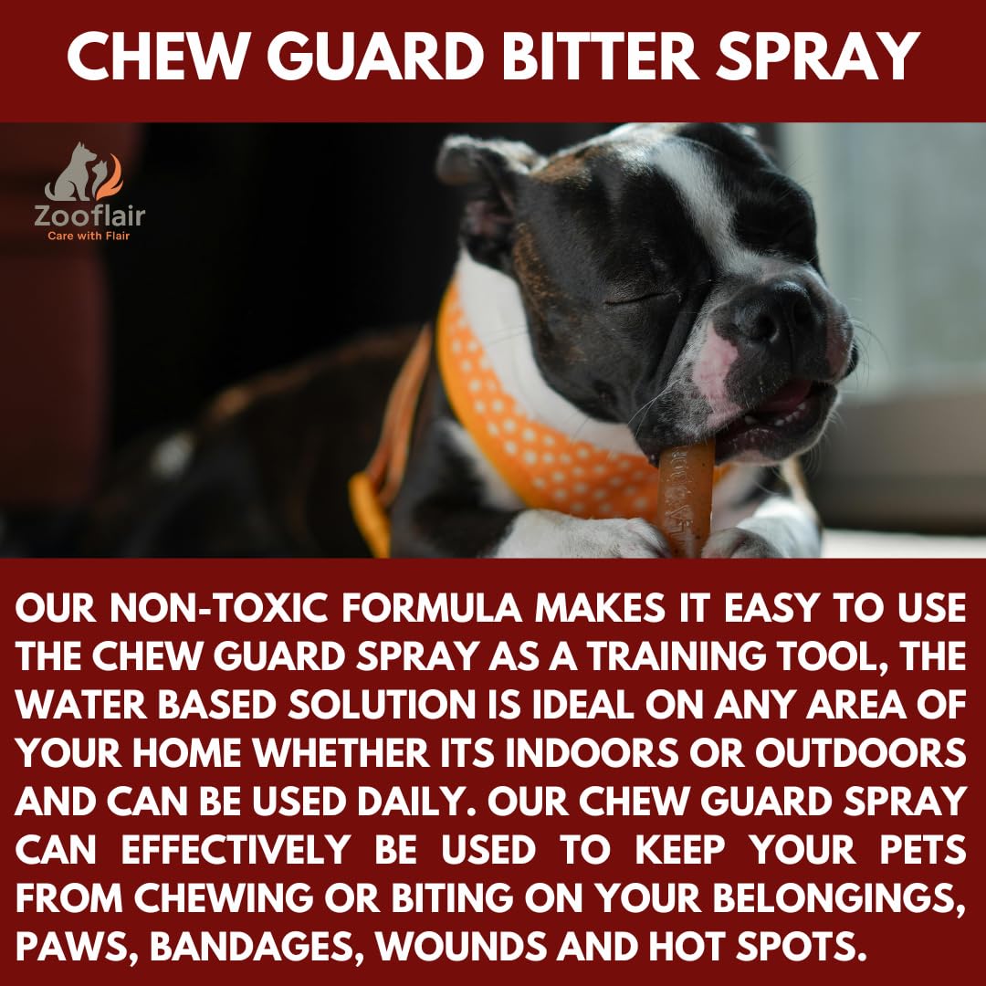 Zooflair Premium No Chew Spray for Dogs Bitter Apple Spray for Dogs to Stop Chewing Dog Deterrent Spray Effectively Protect The Safety of Furniture,Plant,Shoes, Etc Dog Corrector Spray (Light Green) 4