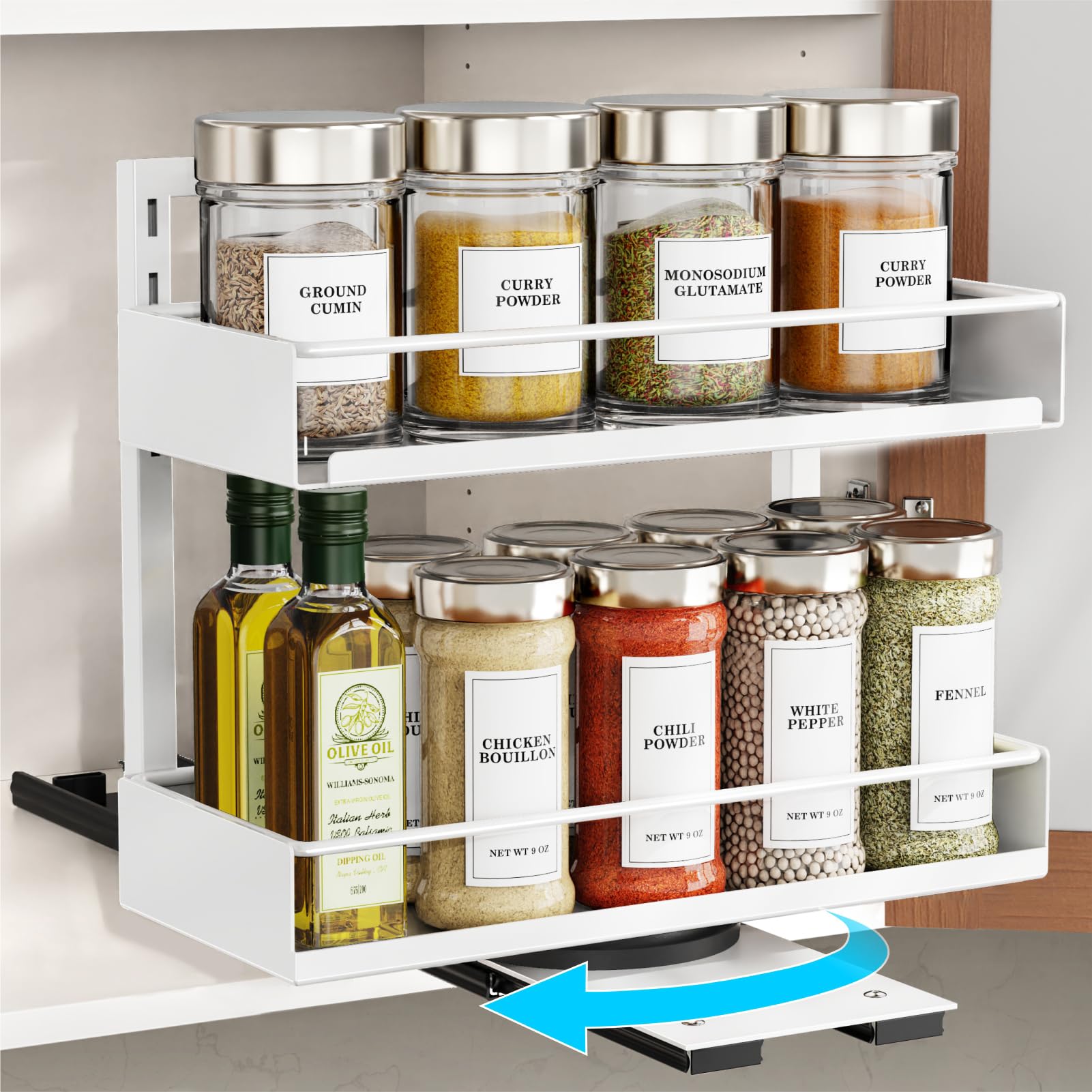 Photo 1 of iSPECLE Vertical Spice Rack Pull Out - 1 Pack Spice Organizer for Cabinet