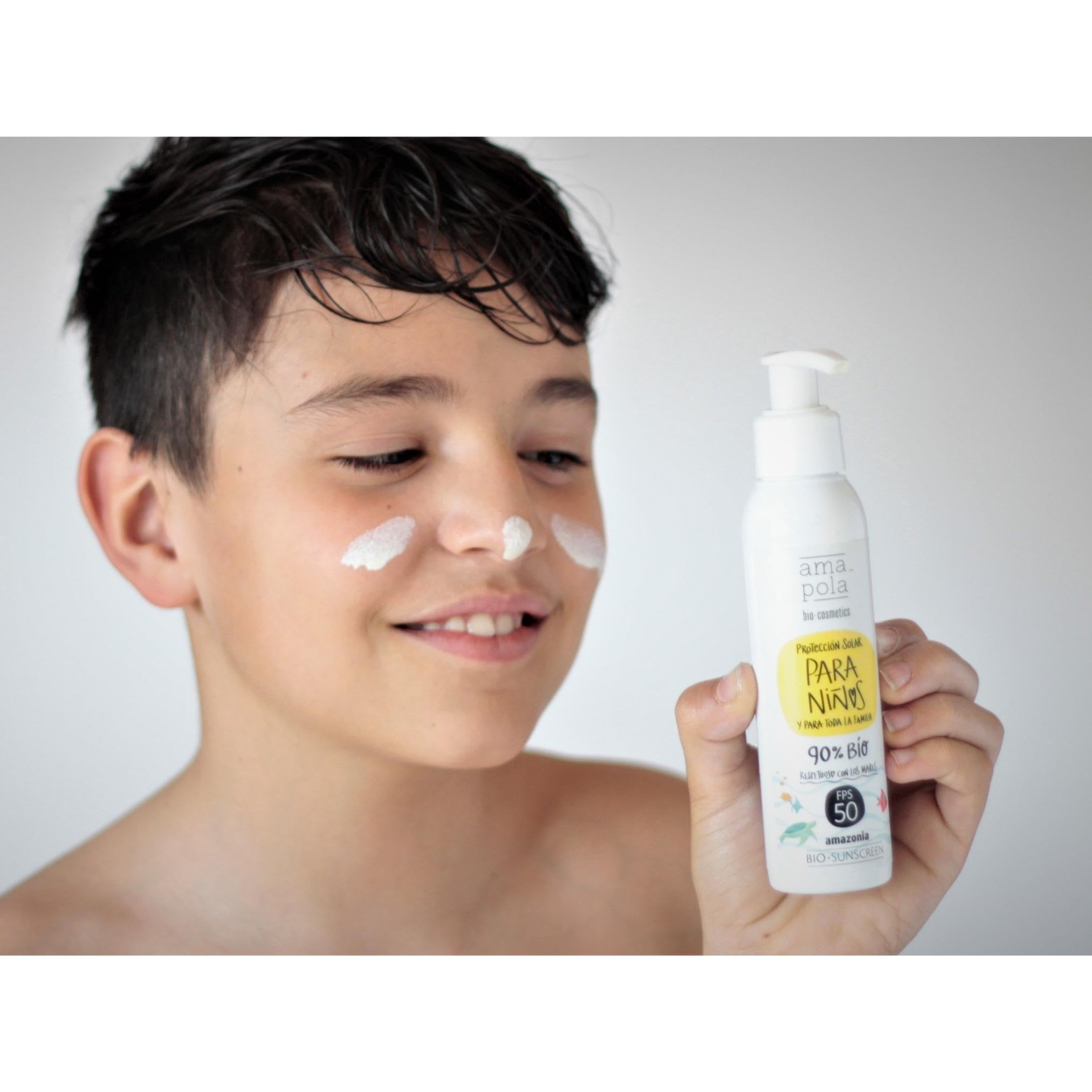 Amapola Biocosmetics Krem Przeciwsłoneczny Mineralny SPF 50+ Mineralny Filtr Przeciwsłoneczny dla Całej Rodziny - Formuła Biodegradowalna - Bez Toksyn