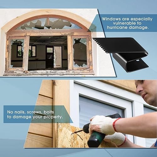 Vista 4 de Dunzy Paquete de 40 clips de ventana de huracán para ventanas de 1/2 pulgada de grosor, acero al carbono, clips reutilizables para ventanas