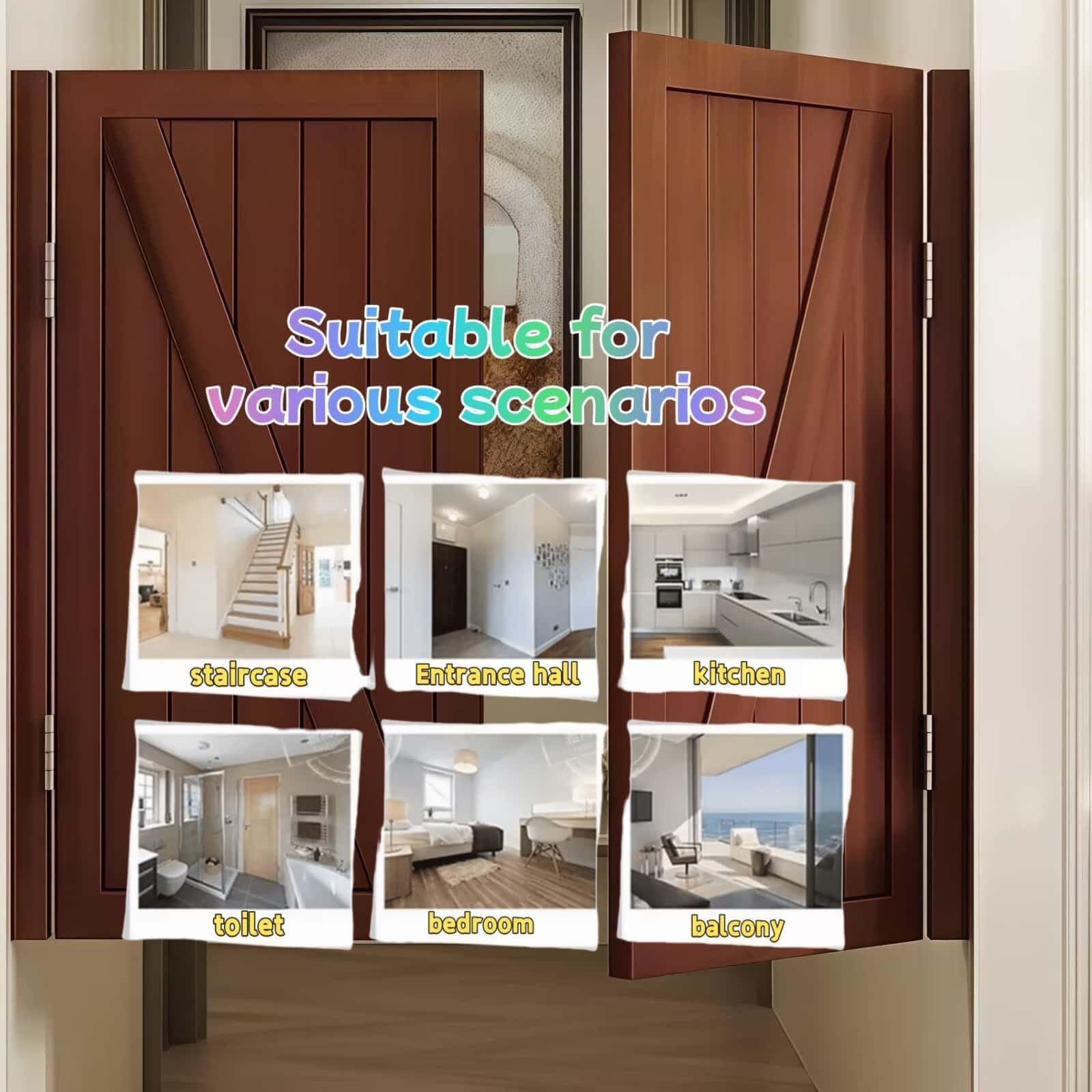 Porte de café basculante, séparation de style salon pour cuisine et bar, fonction de fermeture automatique, convient pour les salles de bains et les couloirs