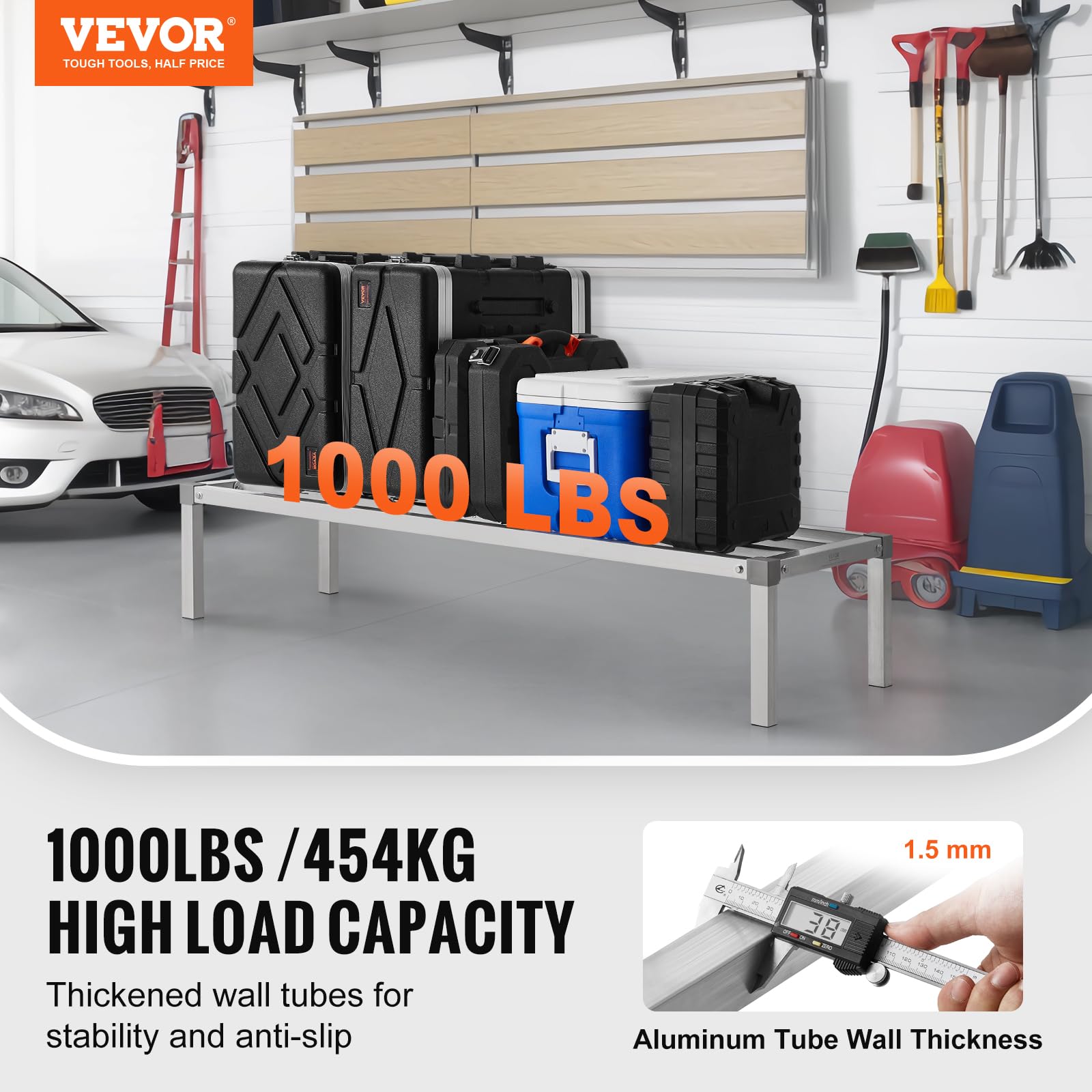 Image secondaire de Etagère de Rangement en Aluminium VEVOR - Support de Stockage 454 kg