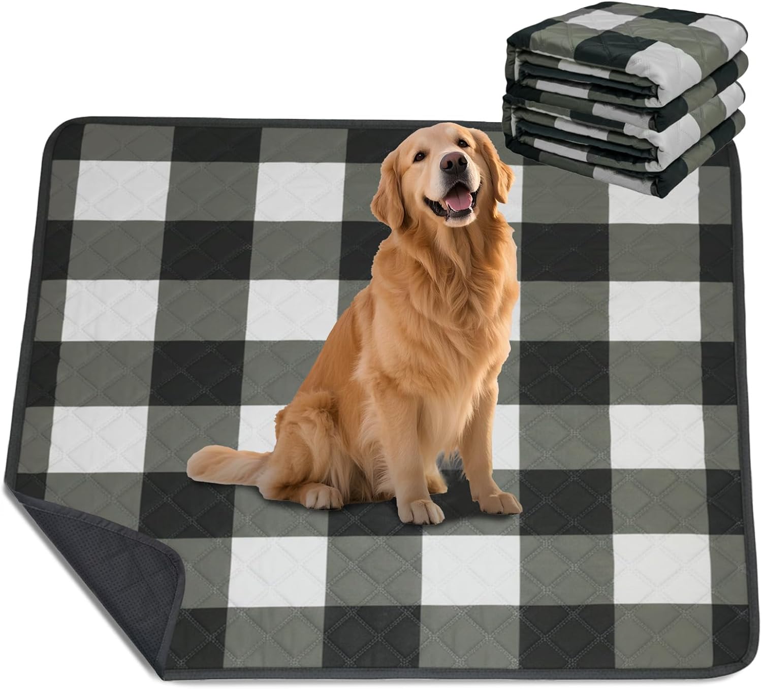Washable Pee Pads for Dogs(1-Pack, 72"x72"),Absorbent & Leakproof Reusable Training Dog Pads Non-Slip Puppy Pads Incontinence Bed Pads for Crates, Whelping, Playpen, Bed and Floors