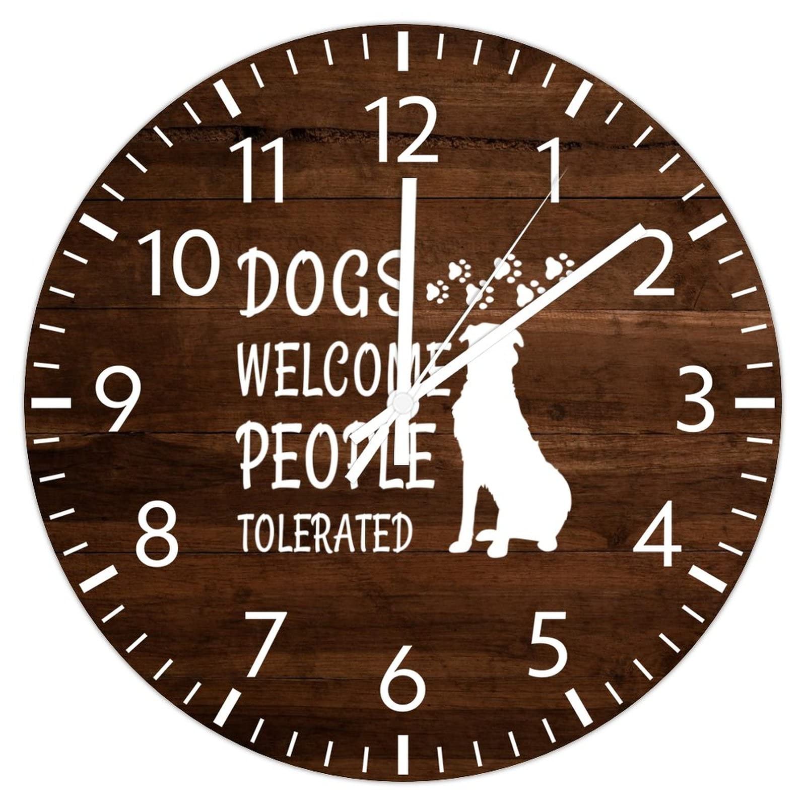 Horloge murale humour Welcome 30cm en PVC silencieuse pour salon