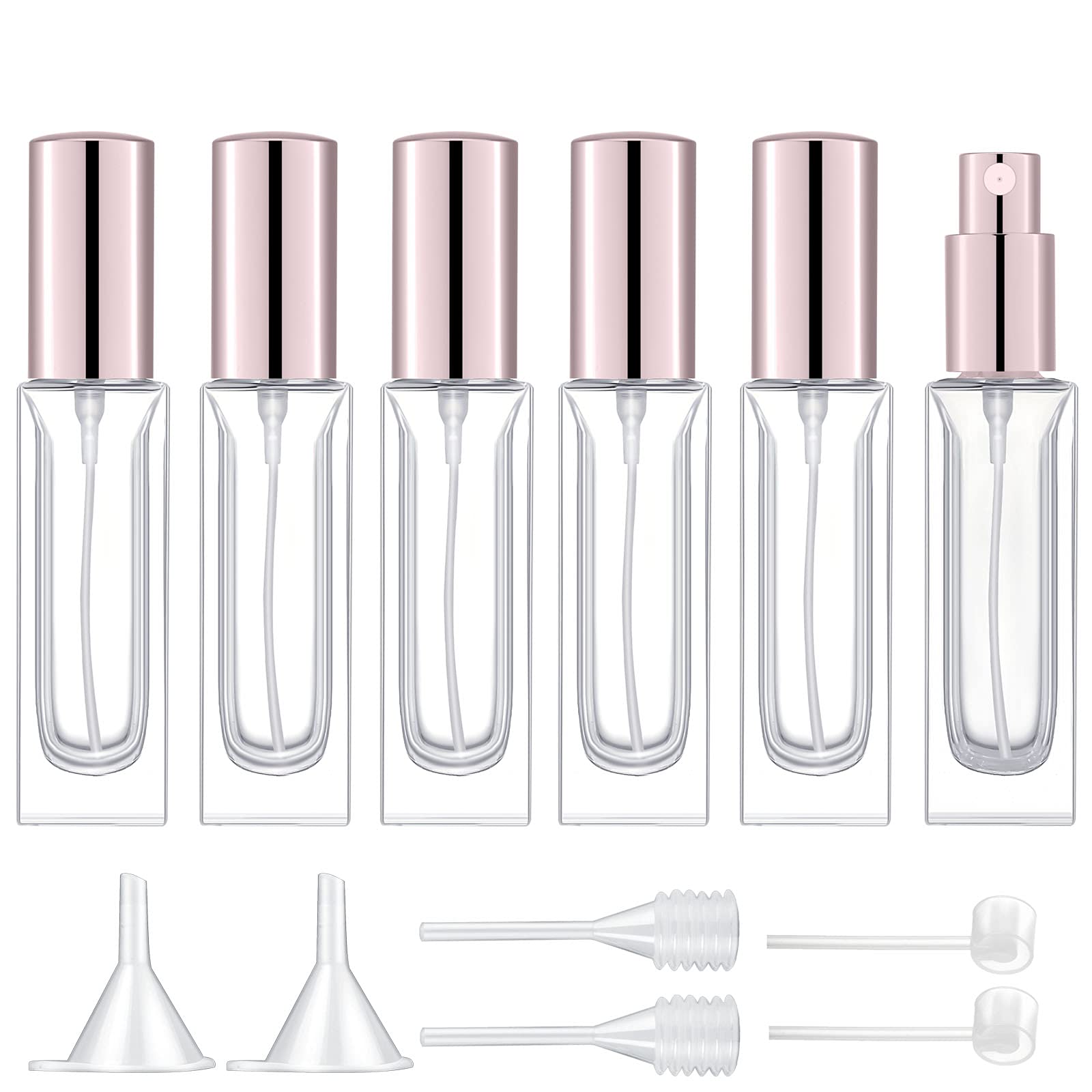 Vaporisateur de parfum rechargeable Lil Ray en verre étanche rose lot de 6