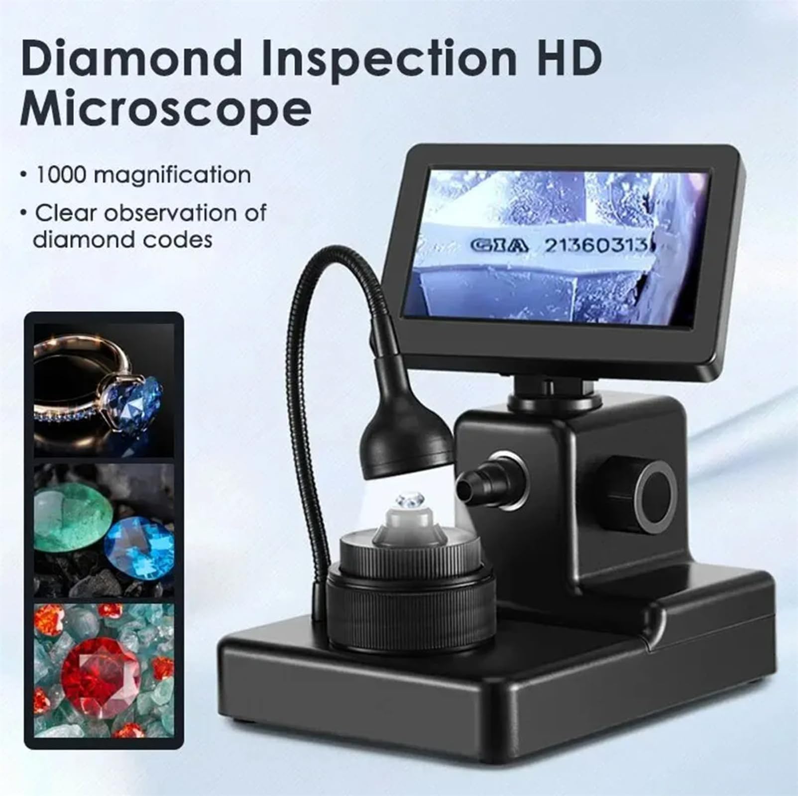 Digitales Mikroskop 4,3 Zoll LCD 50-1000X Vergrößerung mit LED-Licht - Ideal für Diamantgürtel und biologische Inspektion