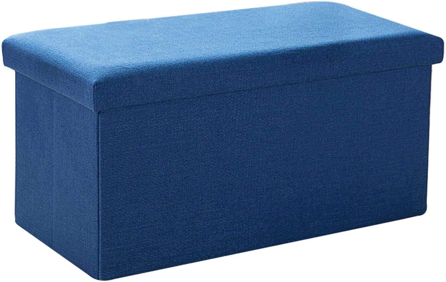 Tabouret ottoman repose-pieds pliant en lin 76x38x38cm