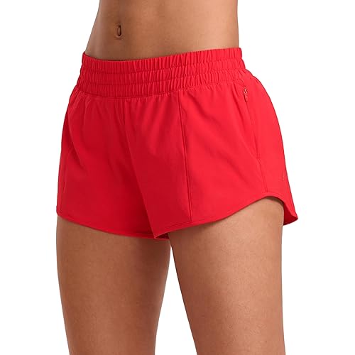 CRZ YOGA Low Waisted Running Shorts for Women 2.5" - Mesh Liner Quick Dry for Workout Sport Athletic with Zipper Pocket