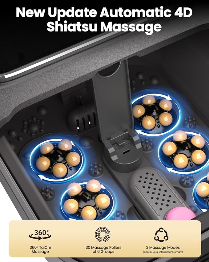 Spa de pies plegable con calor y masaje Shiatsu de 30 bolas miniatura 4