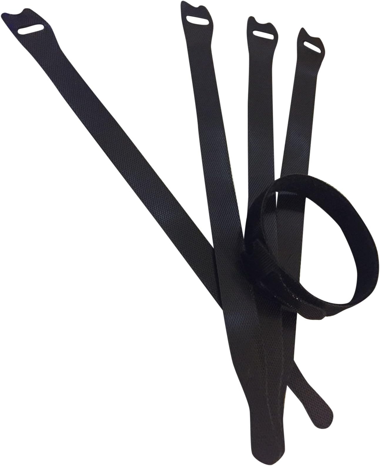 Starument Hook and Loop Cable Ties, Premium Industrial Grade and Reusable Fastening Cord Straps for Home, Office and Outdoors, Black, 50 Pack