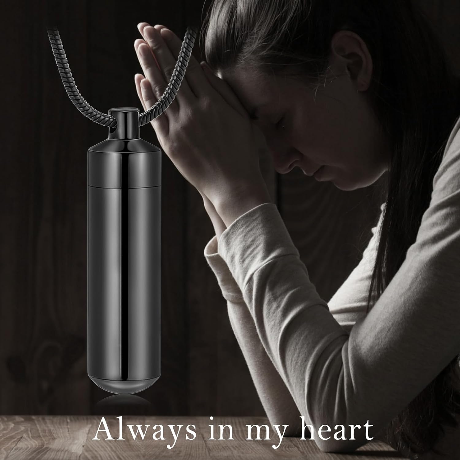 Cylinder Urn Necklace for Ashes with Glass Vials Cremation Jewelry Stainless Steel Ash Holder Keepsake Memorial Jewelry with Fill Tool - Image 6