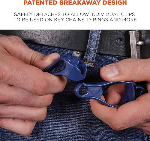 Miniatura 6 de Ergodyne Squids 3405MD - Pinza para guante detectable de metal con soporte para cinturón, azul profundo, 1 unidad (paquete de 1)