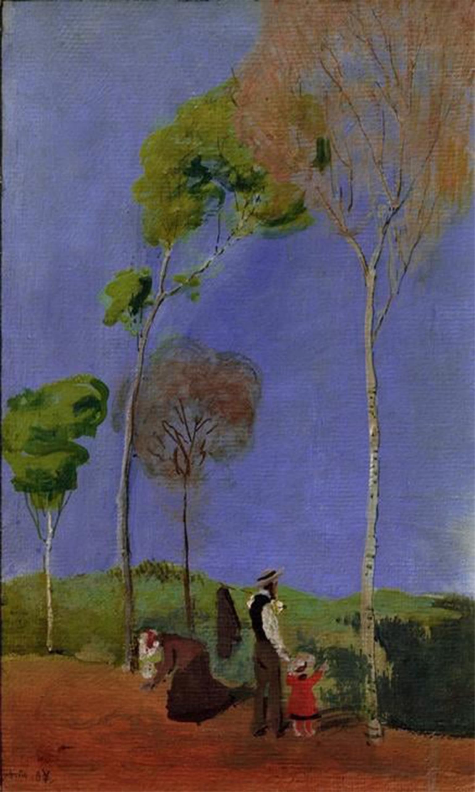 Tableau Moderne d'August Macke Poussette Toile Classique 60x90cm