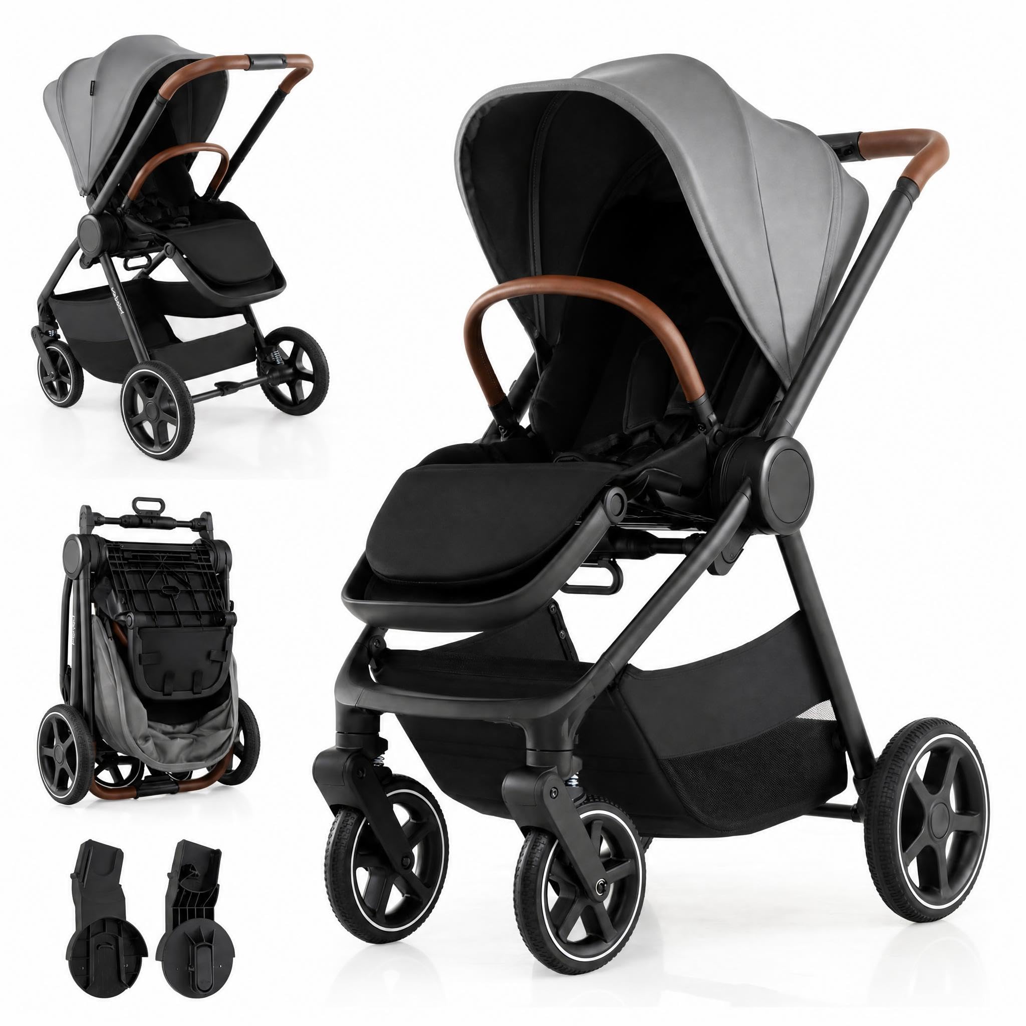LIFEZEAL Passeggino pieghevole per bambini 6-36 mesi, 87,5 x 57 x 104 cm