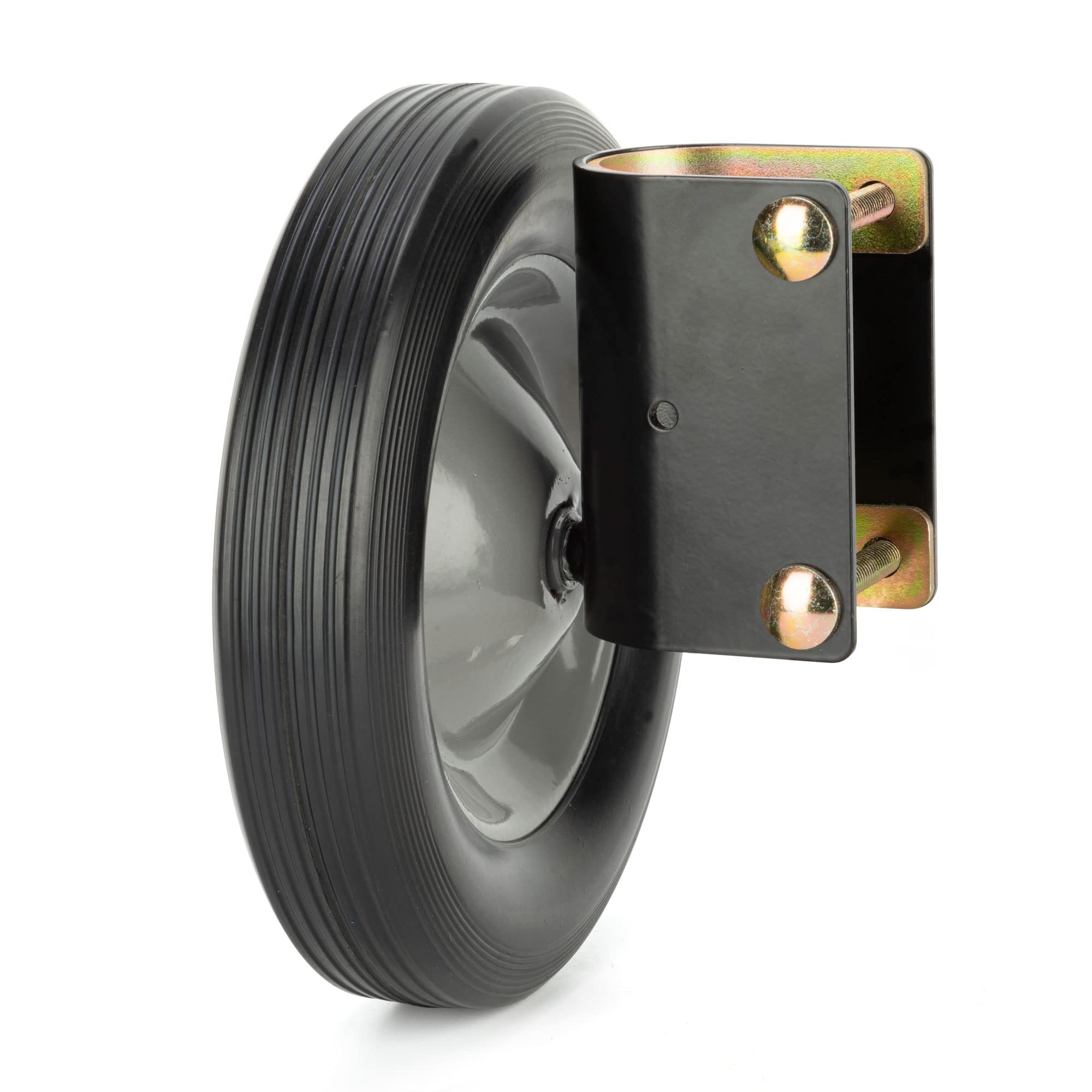 Gate Wheel 8" Rubber Gate Caster Heavy Duty Gate Helper Support Wheel Side Mount for Swing Gate Metal Tube Fence Chain Link Gate,Fits 1-5/8" to 2" O.D. Round Tube Gate Frames(1 Pack,Black)