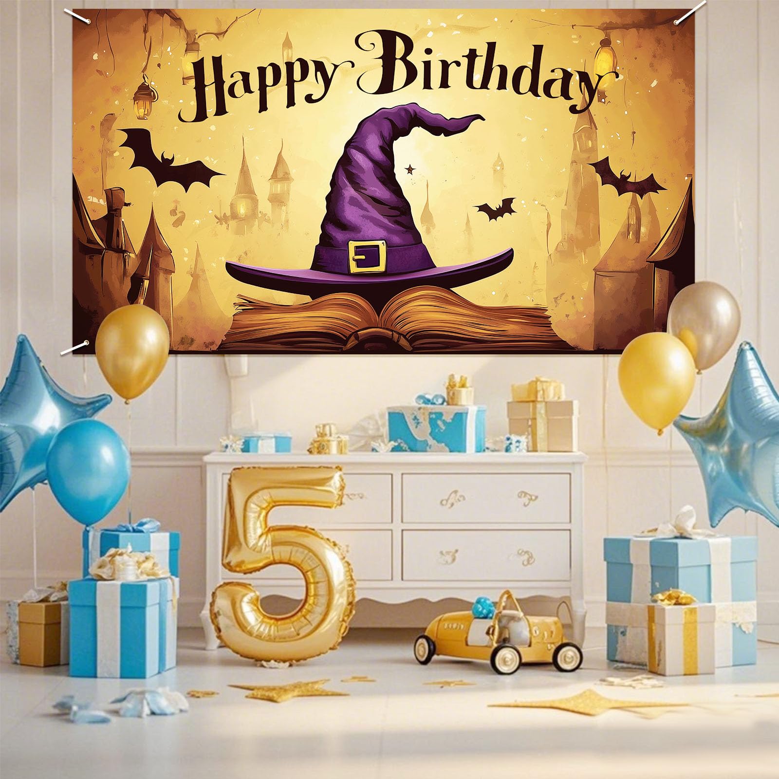 LUUFILx Sacchetto Regalo Mago Con Cappello - Per Feste Compleanno, Scuola, Halloween - Fornitura Decorazioni