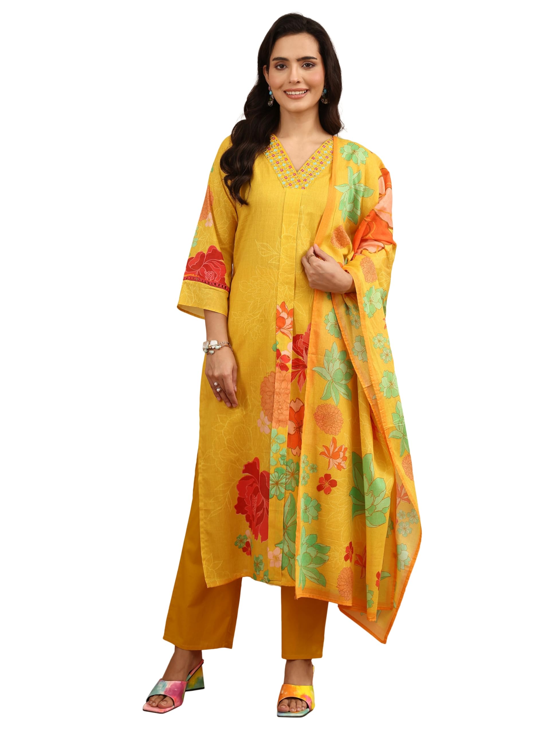 libas Printed Cotton Blend Straight Kurta Set for Women | daily wear suit-picture-14