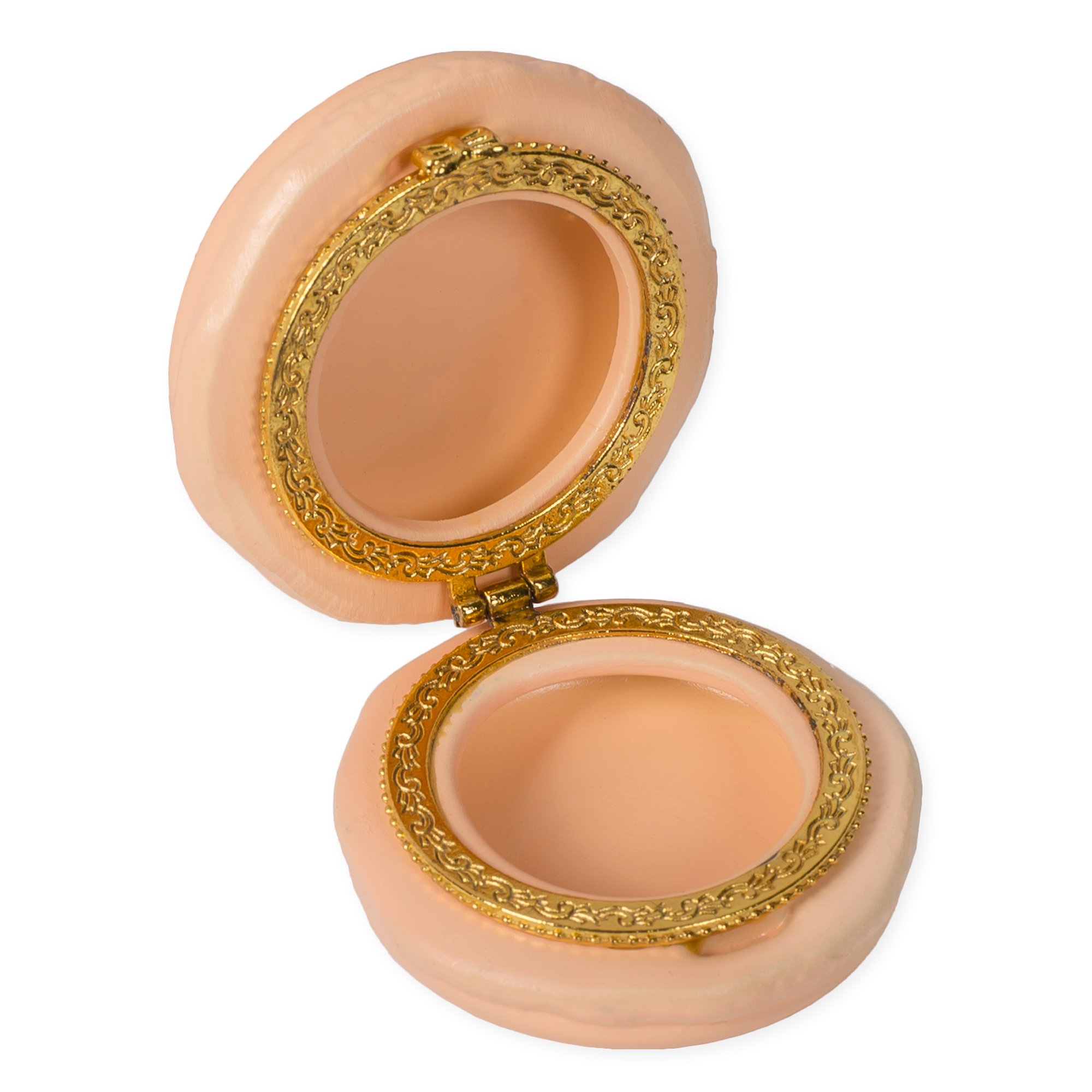 Two's Company Macaron 5,7 cm Keramik Limoge Style Schmuckkästchen 2.25 inch Pfirsich