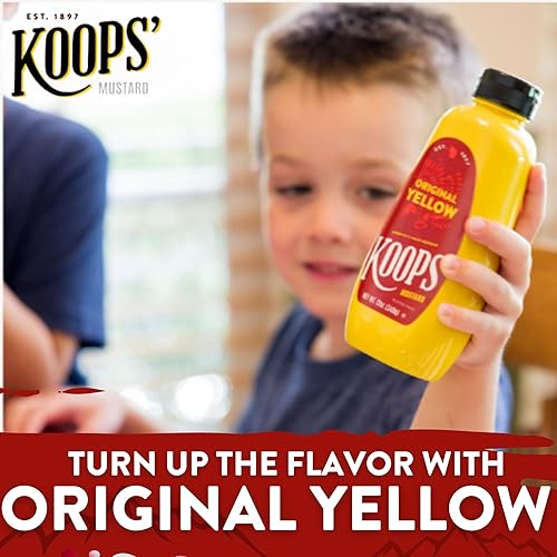 Miniatura 5 de Koops' Mostaza amarilla original  Mostaza gourmet, sin gluten, kosher, fabricada en Estados Unidos, a partir de semillas de mostaza de calidad,