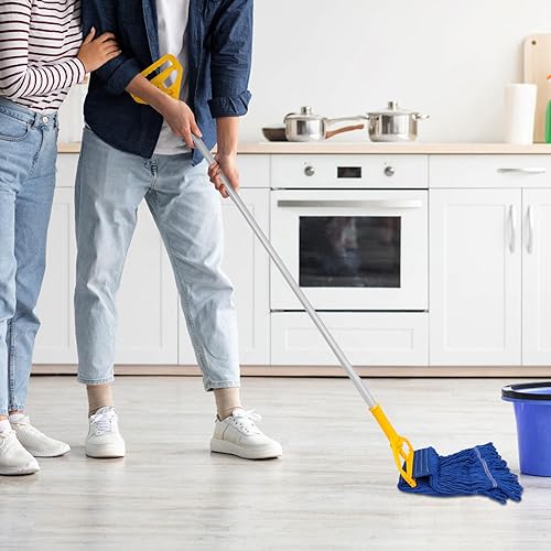 Miniatura 5 de Paquete de 3 cabezales de trapeador reutilizables de limpieza resistentes, cabezales de repuesto comerciales adecuados para áreas residenciales