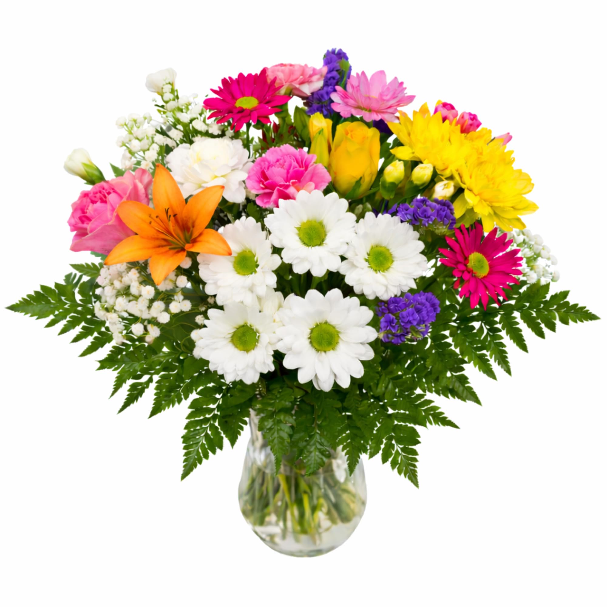 Bright Variety Fresh Mixed Flower Bouquet - Flowers Delivery Next Day - Send a Cheery Fresh Mixed Bunch as a Get Well or Thank You Gift