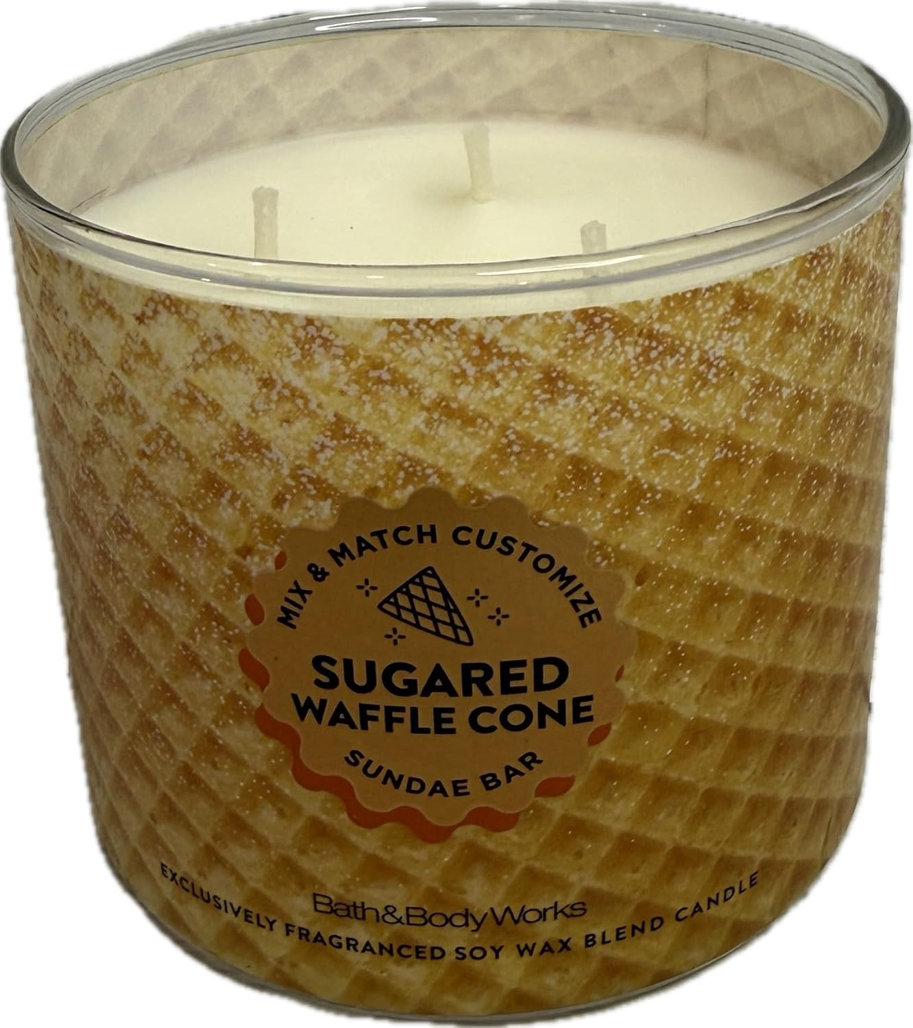 Bath and Body Works Sugared Waffle Cone 3-Wick Candle 14.5 Ounces