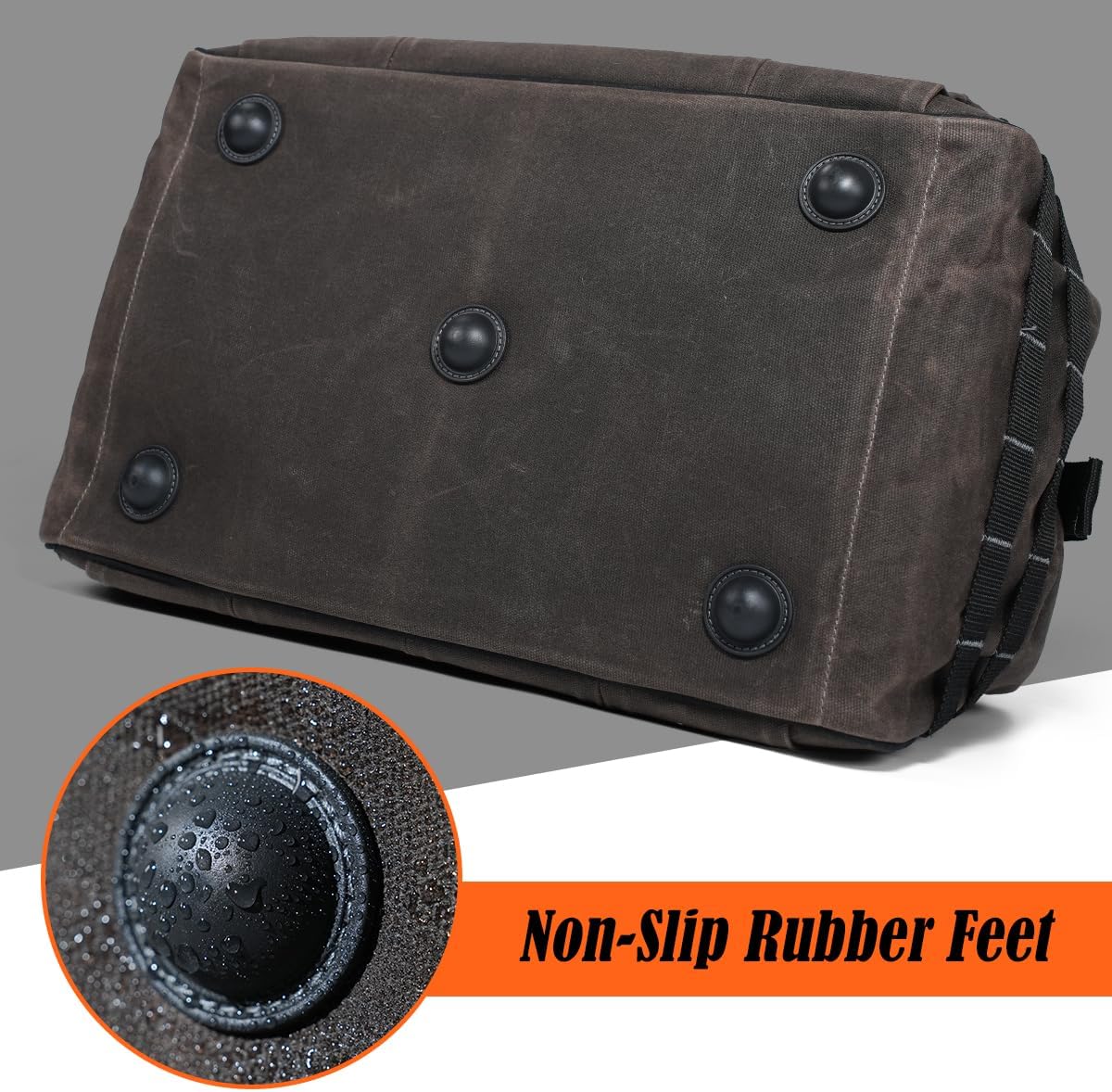 WELKINLAND 28-Pockets Waxed Canvas Tool Bag, Heavy-Duty Electrical Tool Bag, Large-Opening 18 Inch Tools Bag, 36L Tool Bags For Men, Quick-Access HVAC Tools Bags